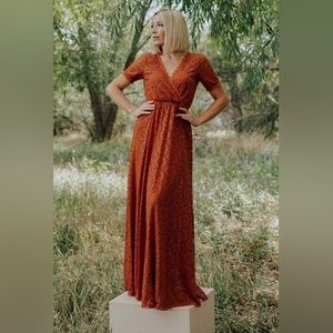 Baltic Born Venice Lace Maxi Dress - Rust